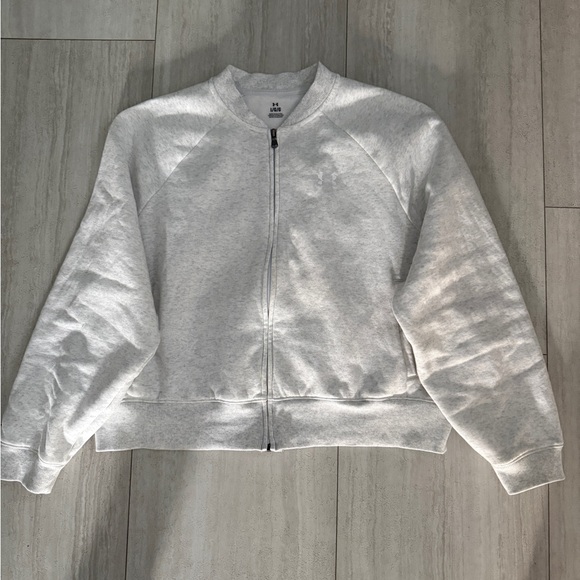Under Armour Tops - Under Armour Gray Zip-Up Crew Sweatshirt